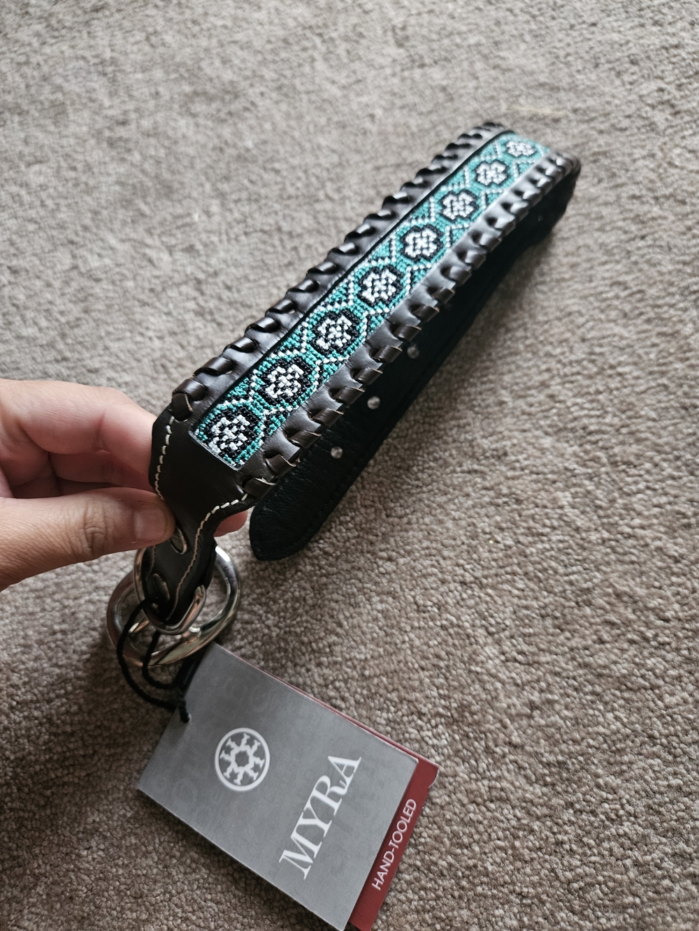 Myra Genuine Leather Dog Collar Size MEDIUM